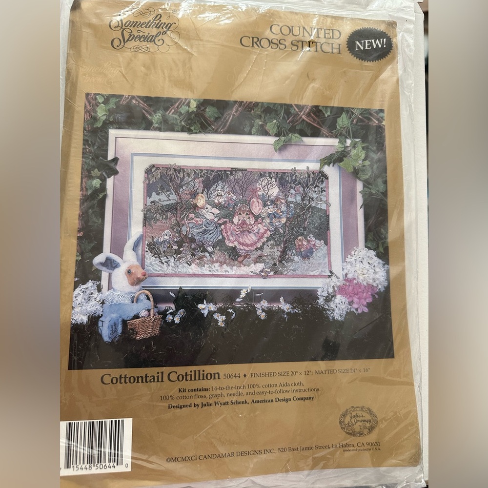 Cross stitch Kit Cottontail Cotillion bunnies Easter vintage NEW